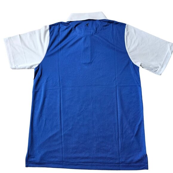 Kangol X Samuel L Jackson Color Block Golf Polo Shirt Blue White Mens Large NEW - Picture 9 of 9